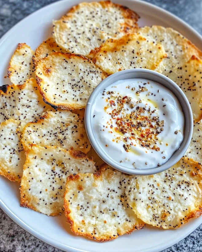 crispy-cottage-cheese-chips-greek-yogurt-dip.webp Crispy cottage cheese chips with seasoning served with creamy Greek yogurt dip